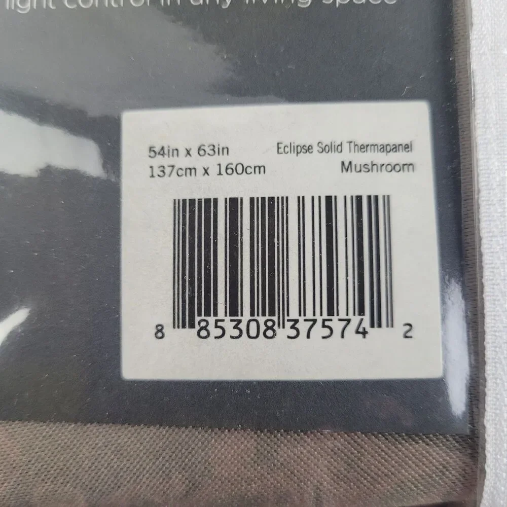 NEW Eclipse Solid Thermapanel Blackout curtain in Mushroom Color 54x63' #CT6